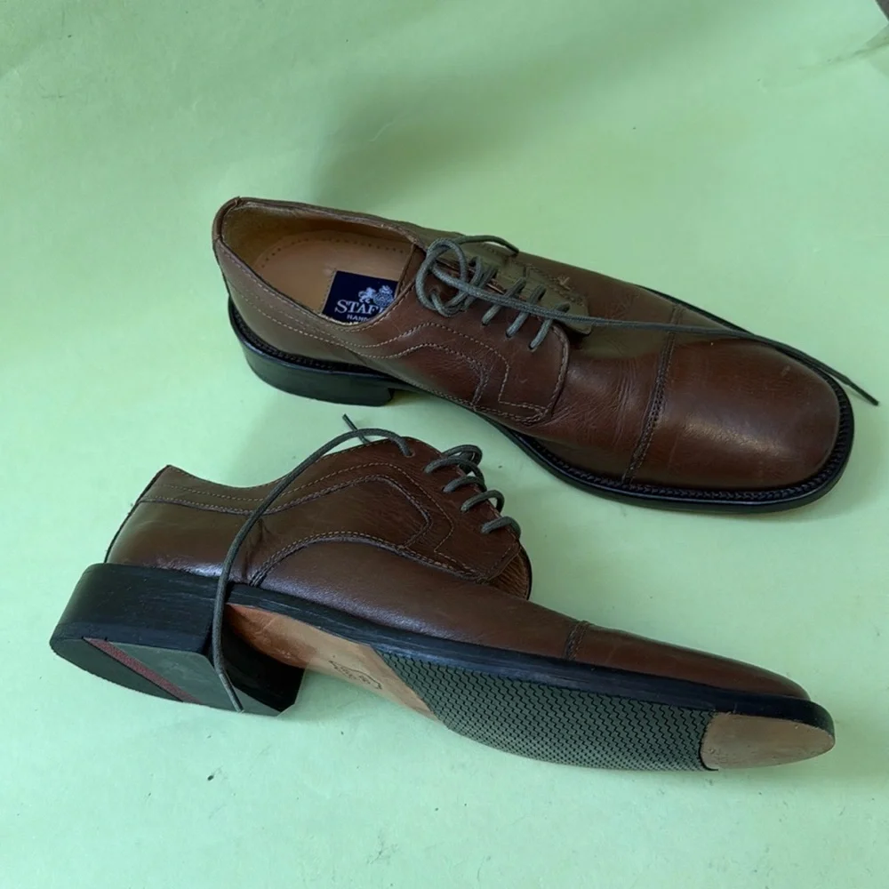 New brown Stafford leather oxfords